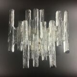 Applique murale hollywoodienne en verre de glace Hollywood Regency ou Applique par J. T. Kalmar pour Kalmar Franken, années 1960