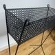 1950s black perforated metal planter in the style of Mathieu MATEGOT