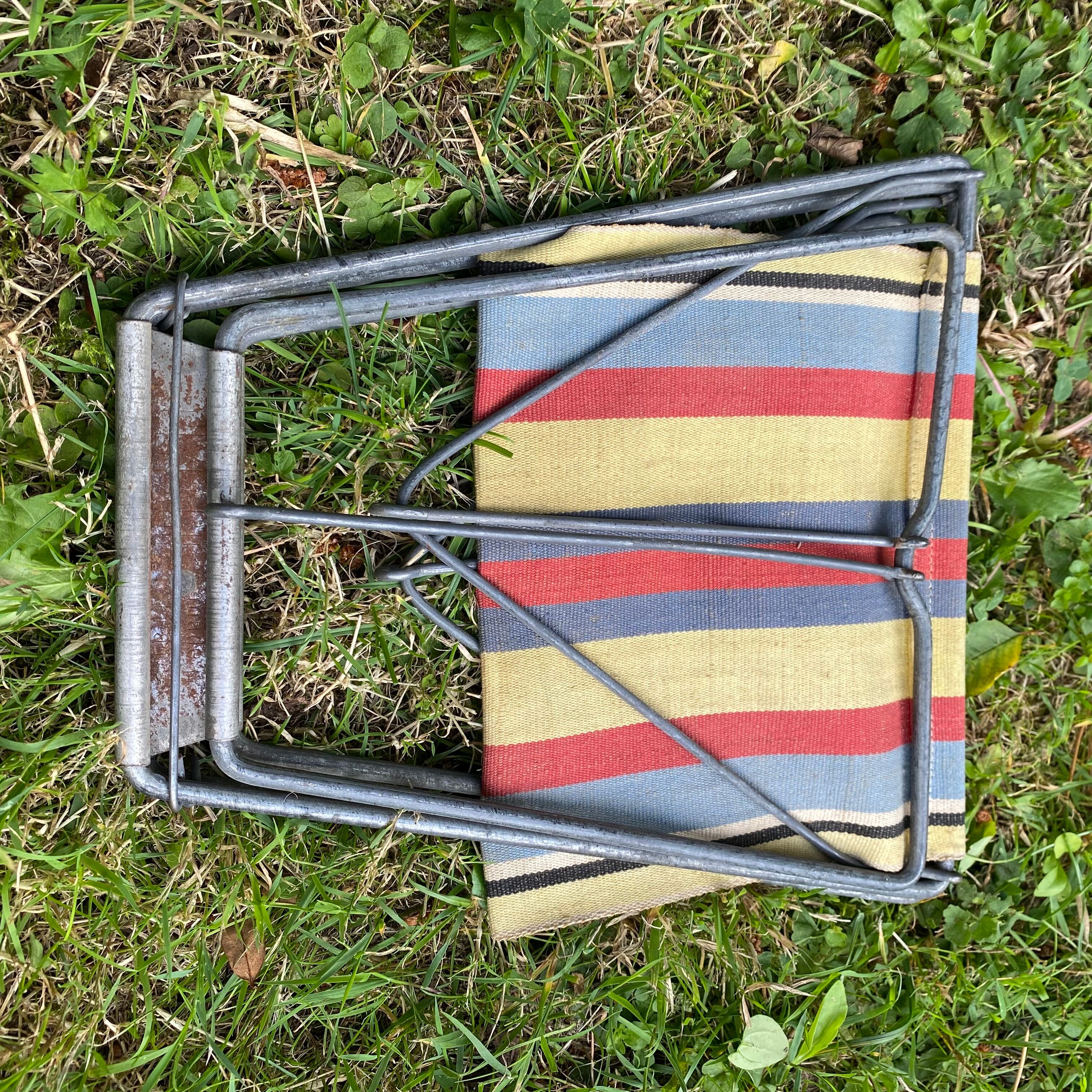 Tabouret camping pliant vintage