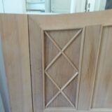 Headboard for a 160 bed in solid walnut with waxed finish.