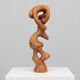 Hand-carved organic sculpture in solid pinewood, 1977
