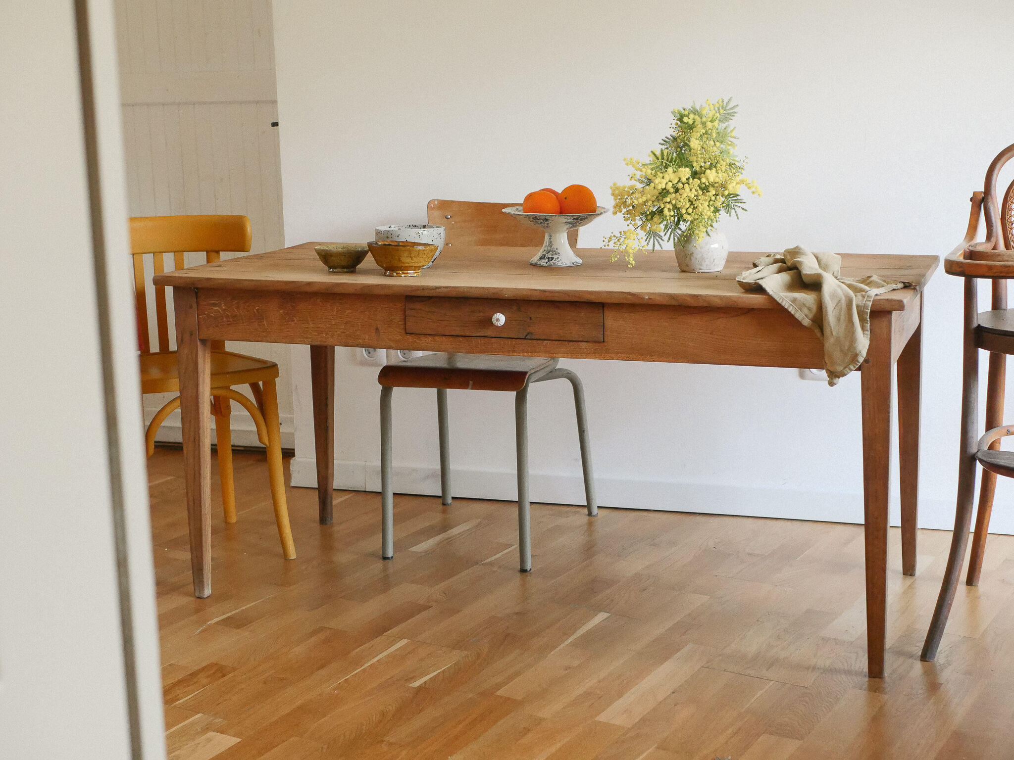Solid oak farmhouse table