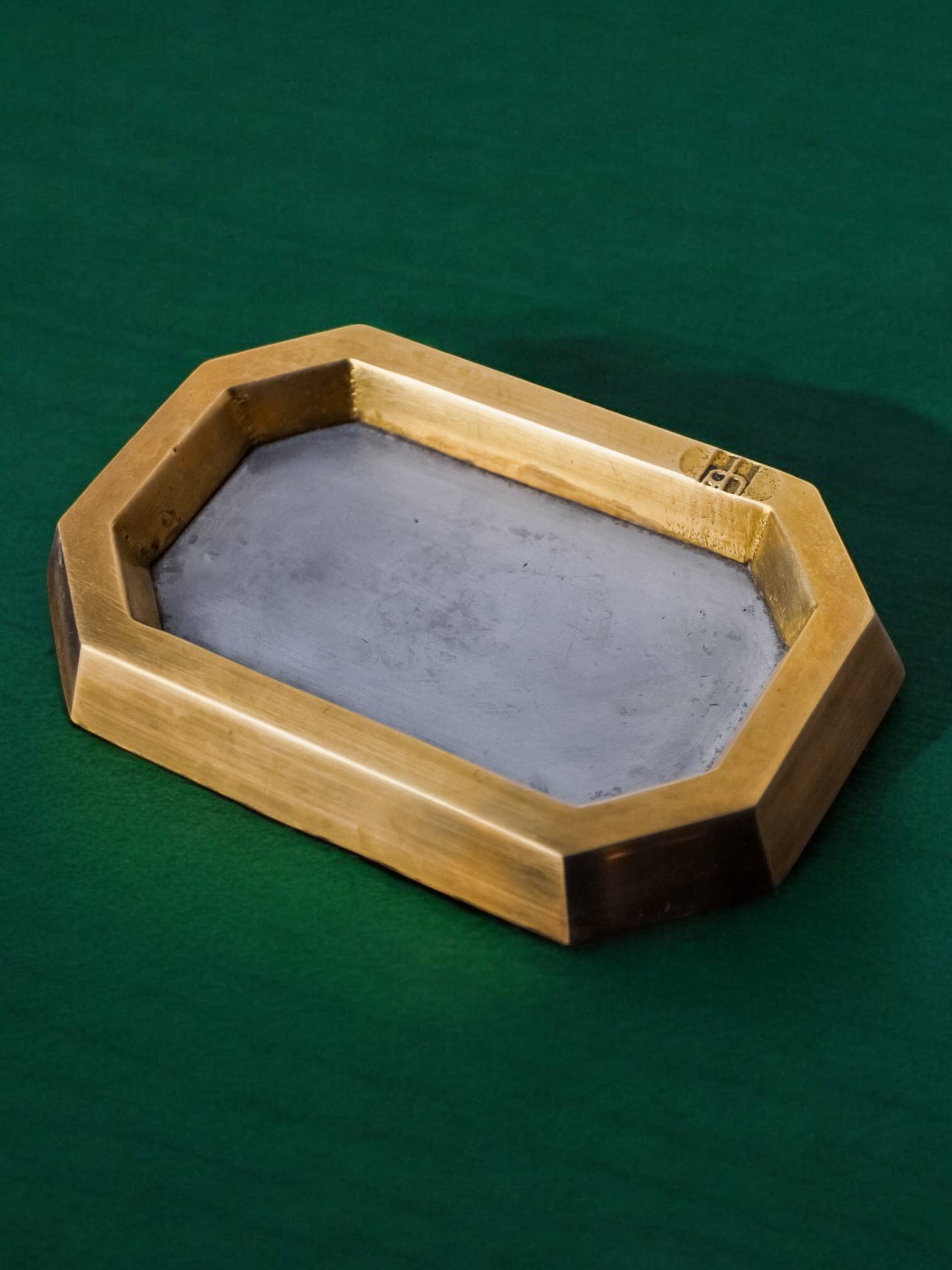 Cendrier brutaliste par david marshall, bronze et laiton, Espagne, 1970