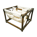 Rattan and fabric magazine holders