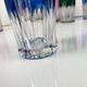 Set of 6 coloured double crystal long drink glasses, 1970s, Eastern Europe.