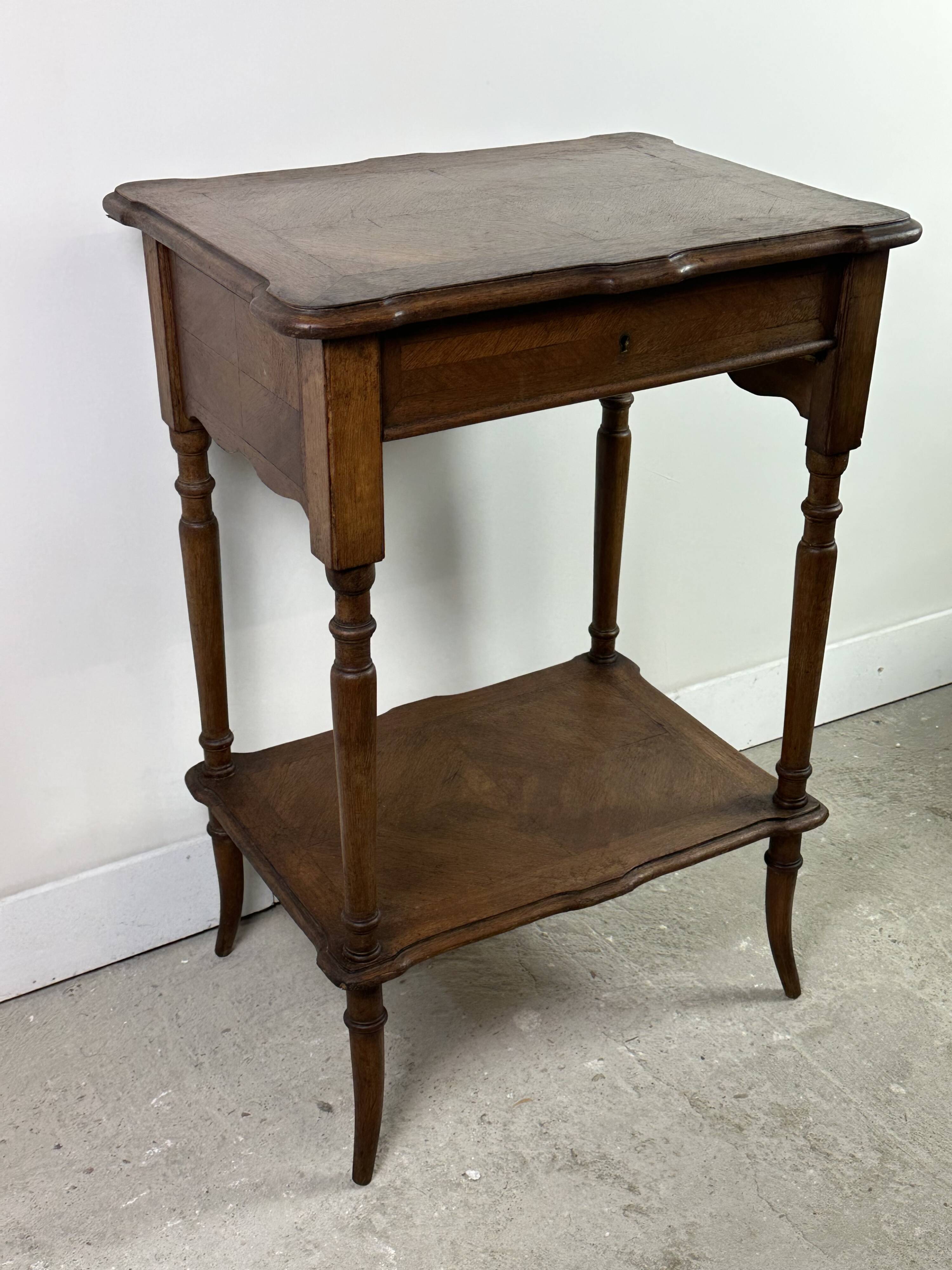 Louis Philippe style walnut side table, dressing table