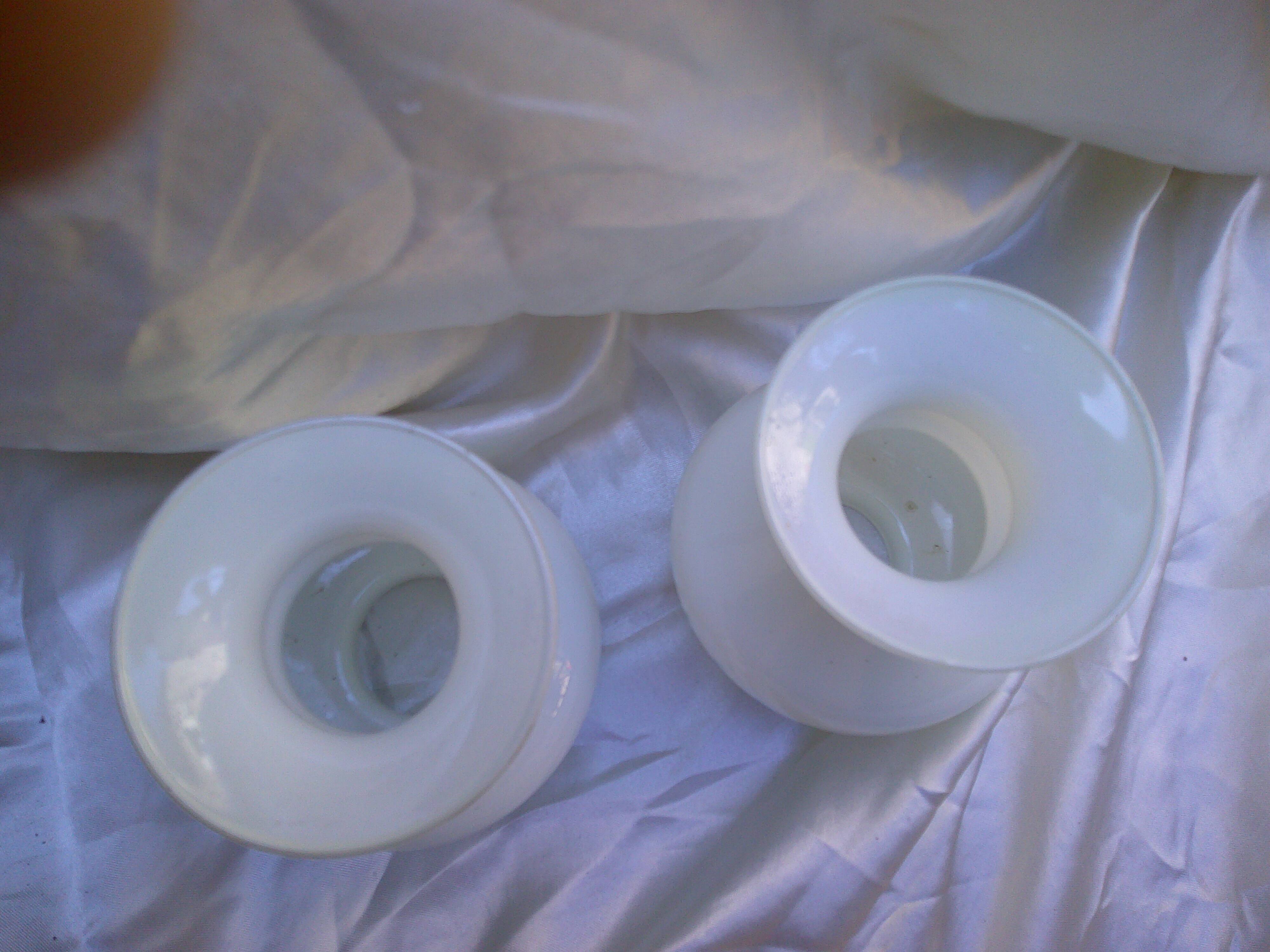 Set of 2 white glass lampshades