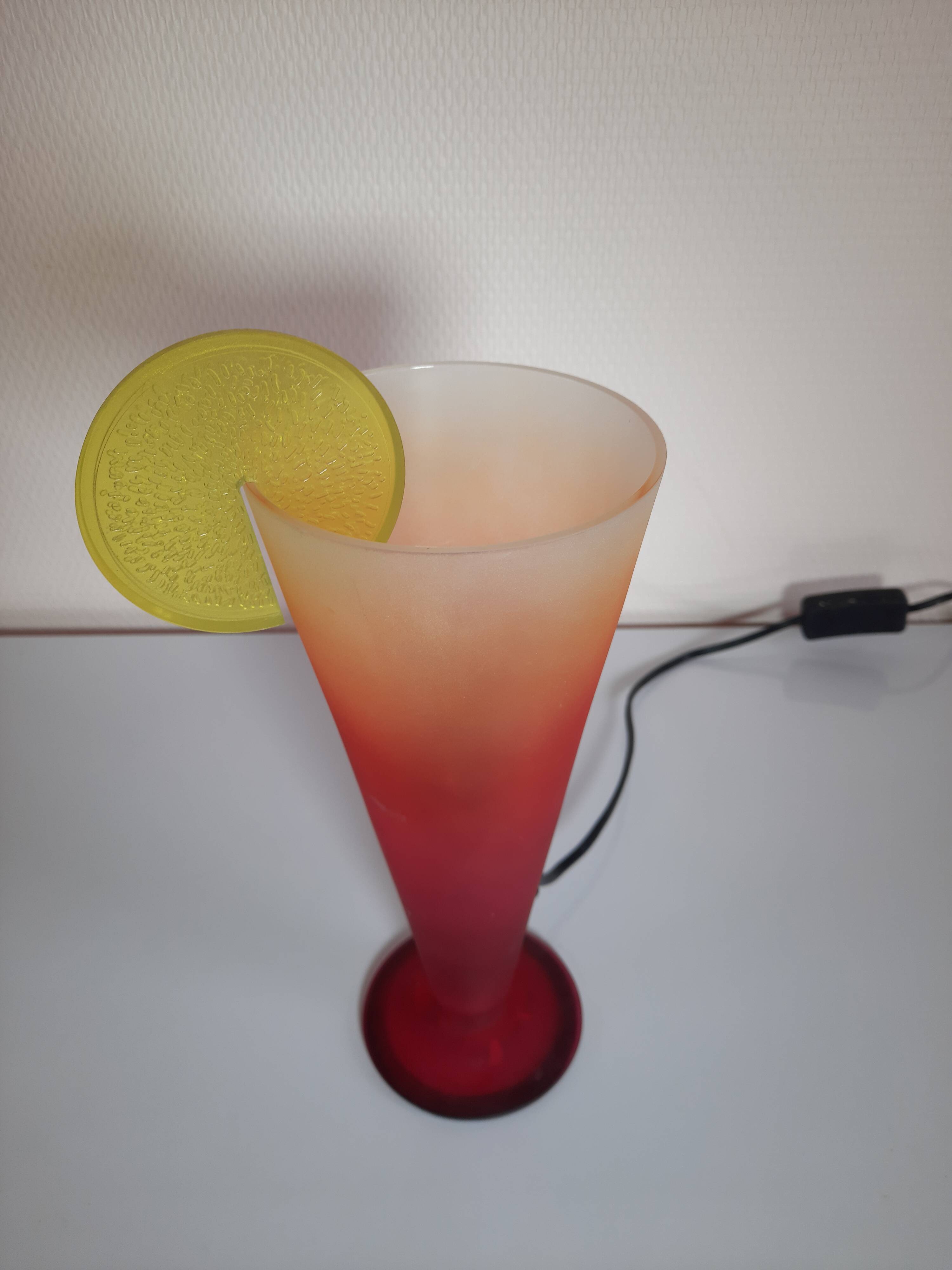 80s cocktail cup lamp