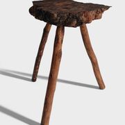 French Olive Wood Rustic / Wabi Sabi Accent Side Table / Stool, Early 20th C.
