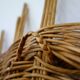 Vintage 60s braided Wicker rattan Sun mirror