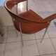 Chaise en cuir et inox Fasem