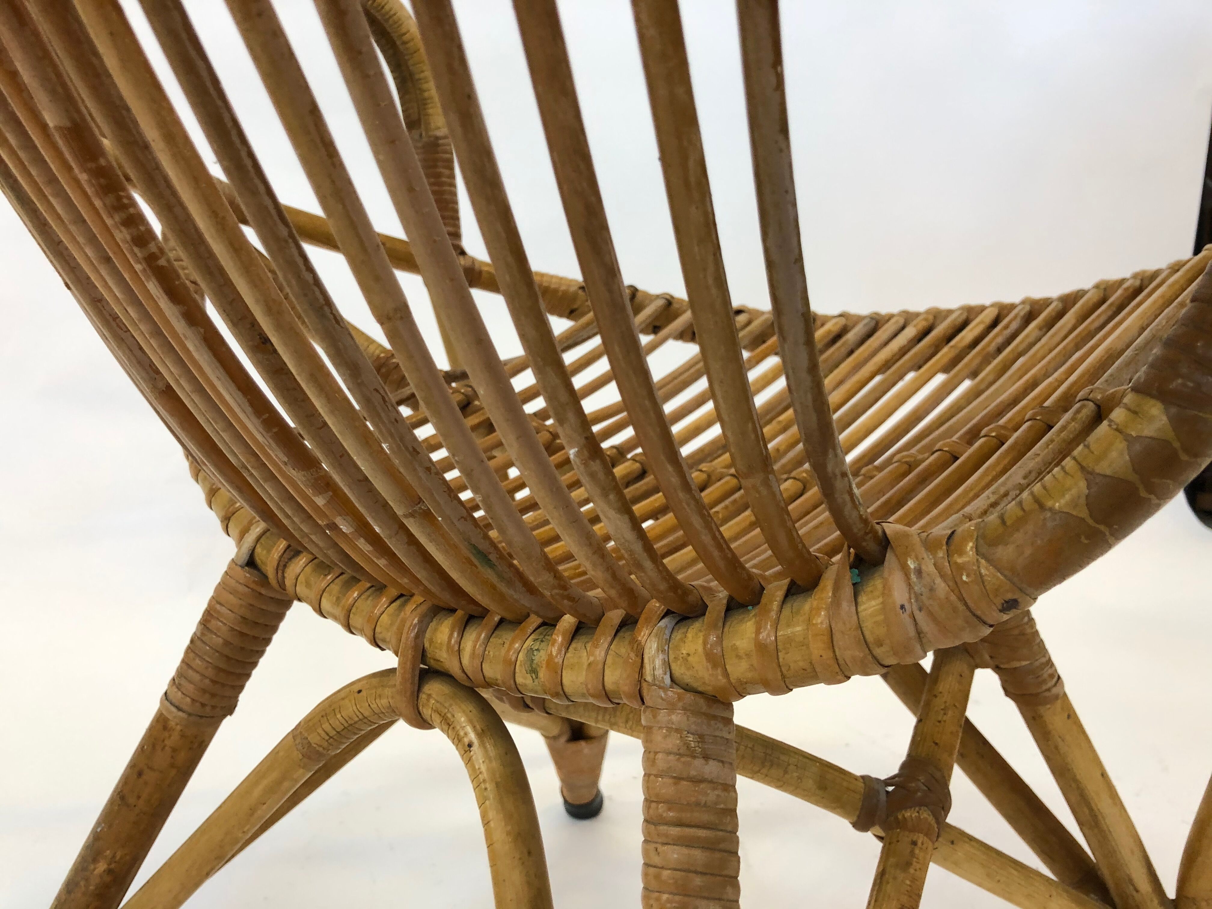 Rattan armchair by Rohe Noordwolde, 1960