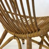 Rattan armchair by Rohe Noordwolde, 1960