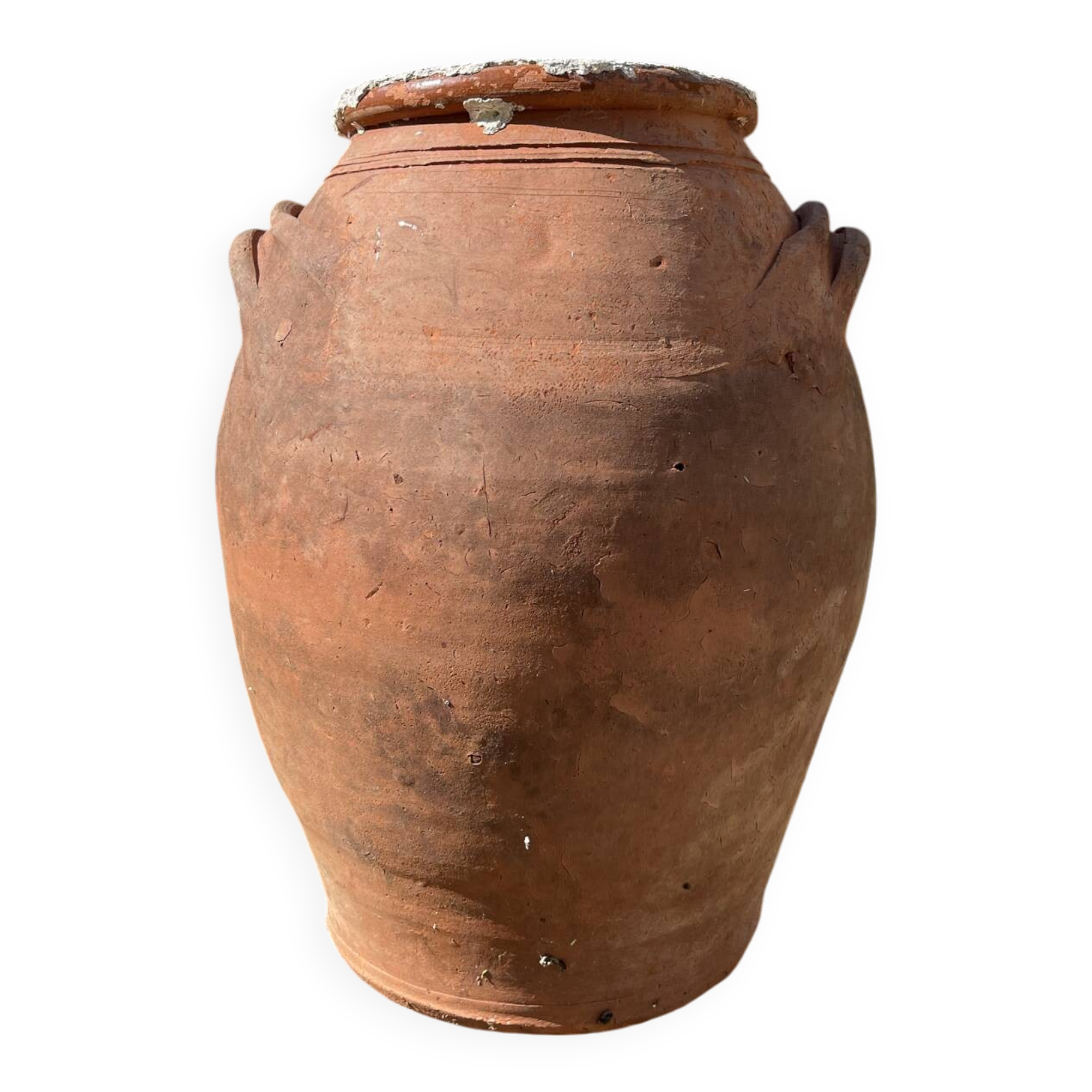 Ancient terracotta pottery jar