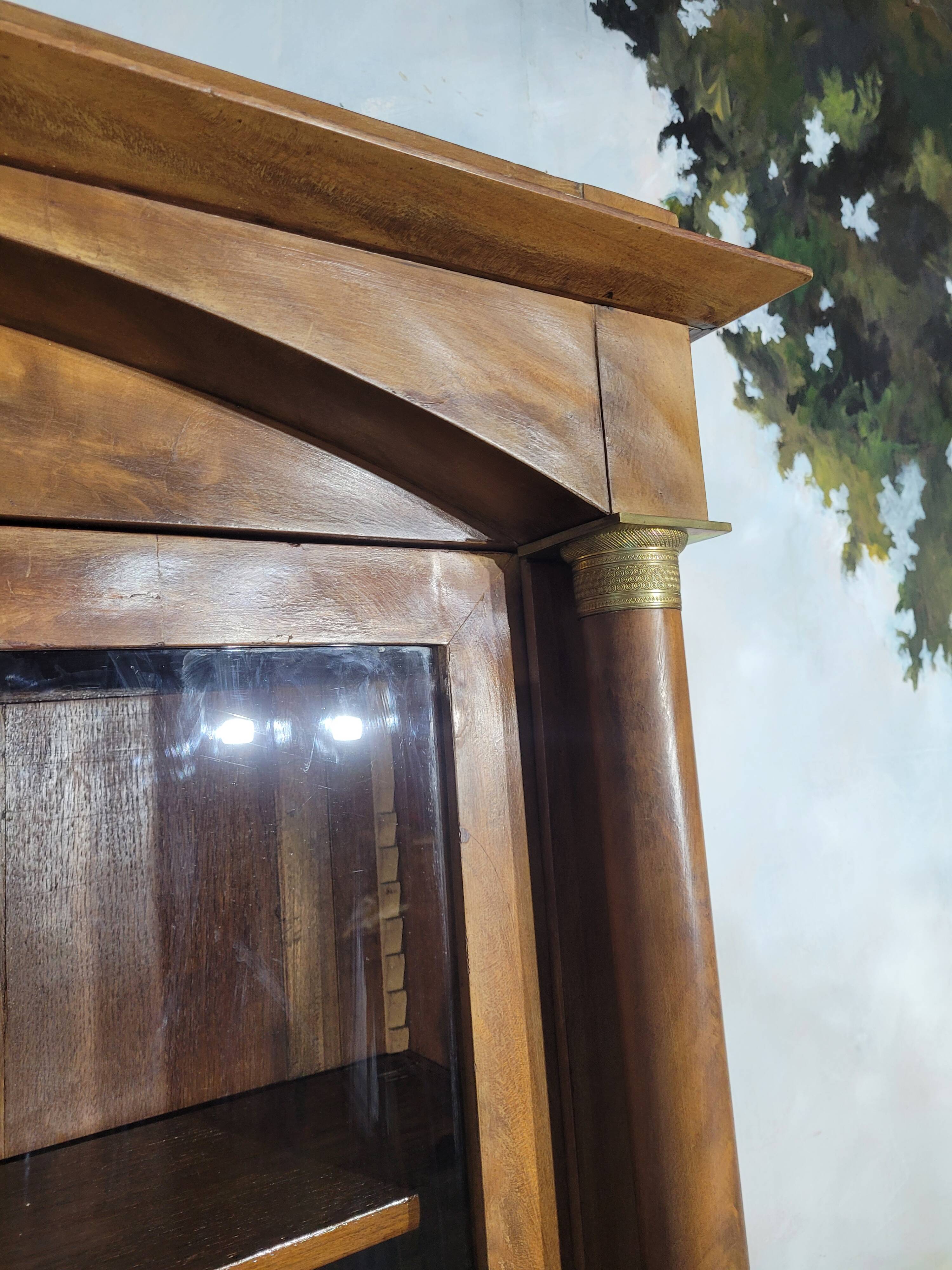 Petite bibliothèque empire en acajou