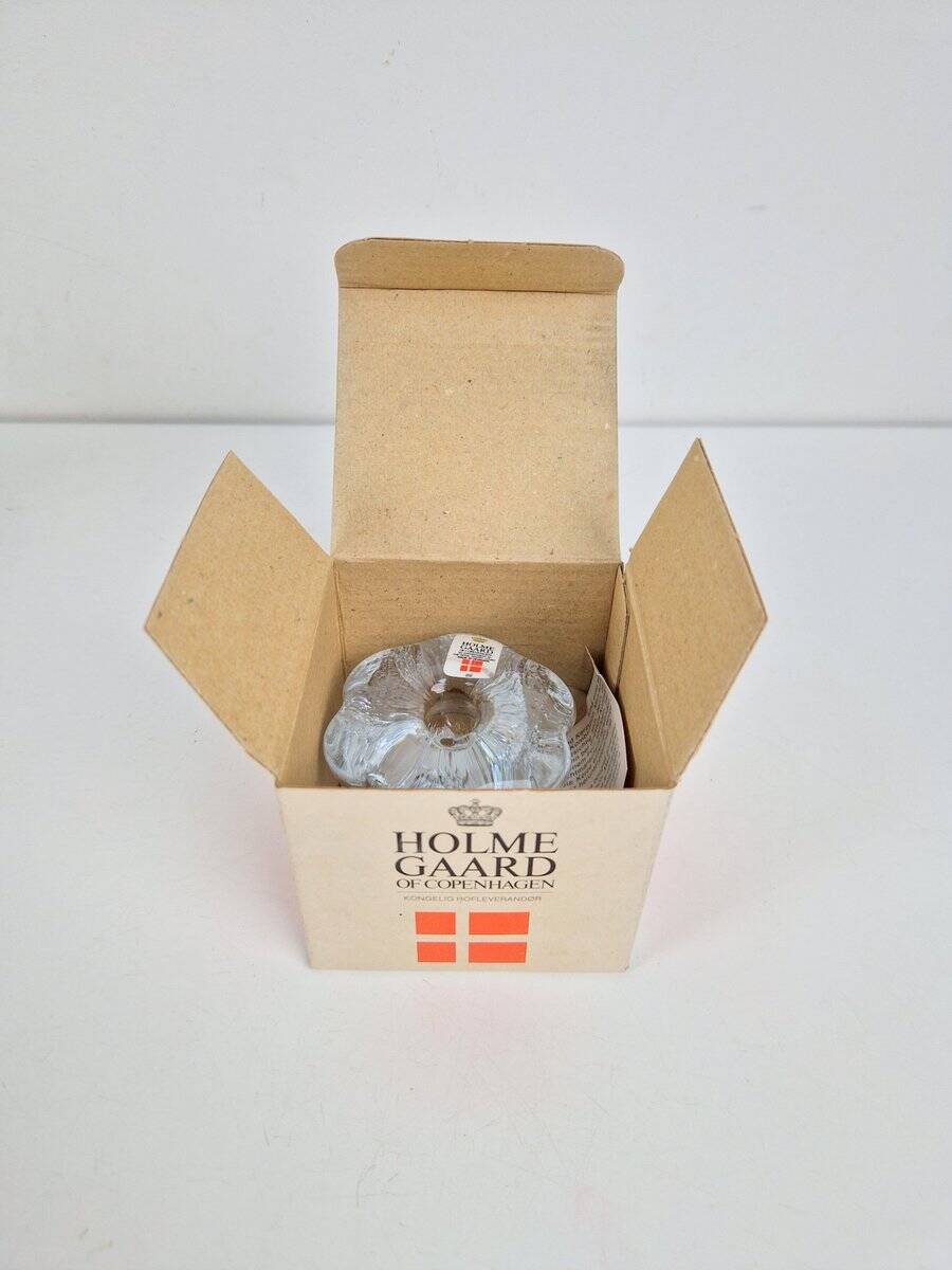 Vintage Isblomst Glass Candlestick by Sidse Werner for Holmegaard, 1970s