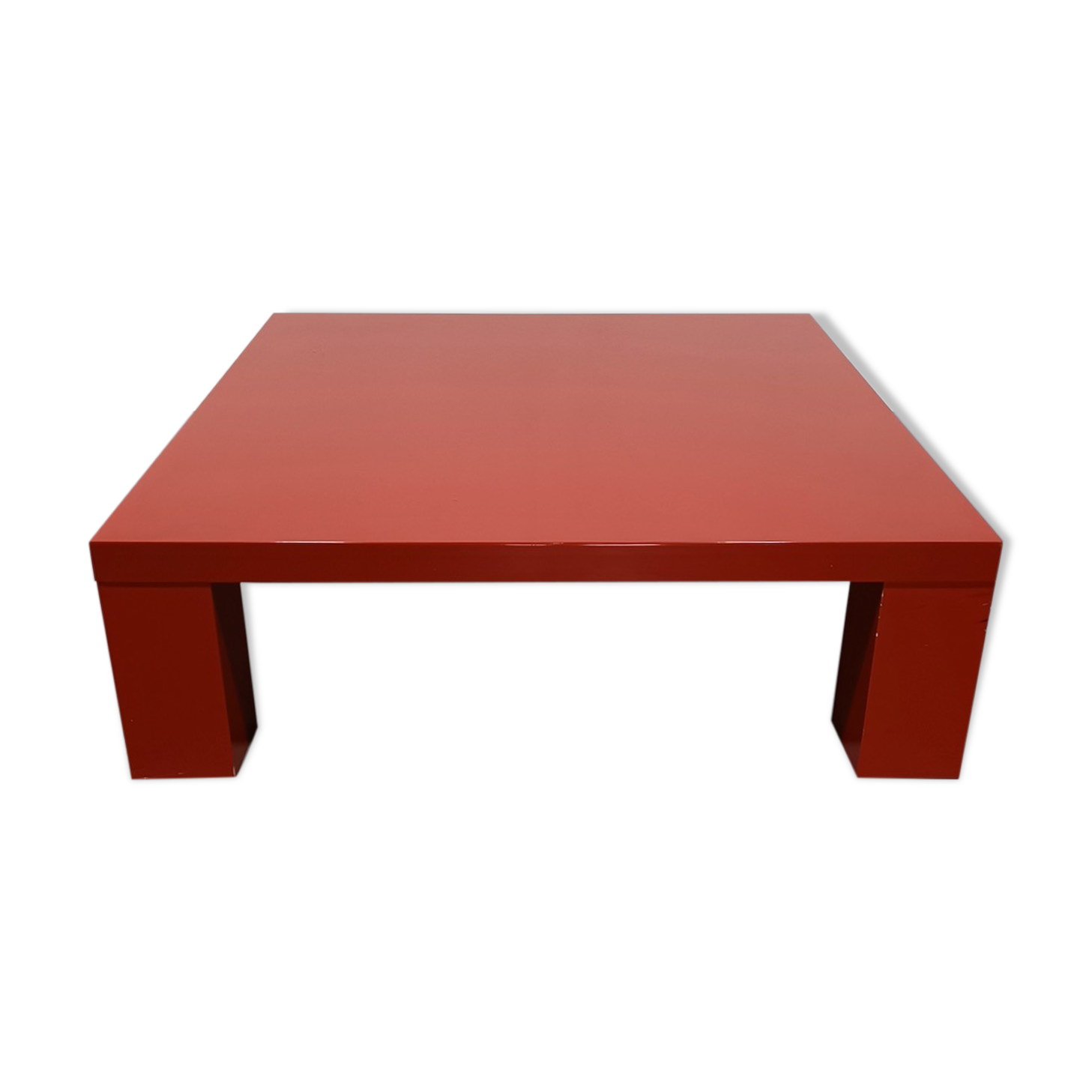 Red laquered coffee table