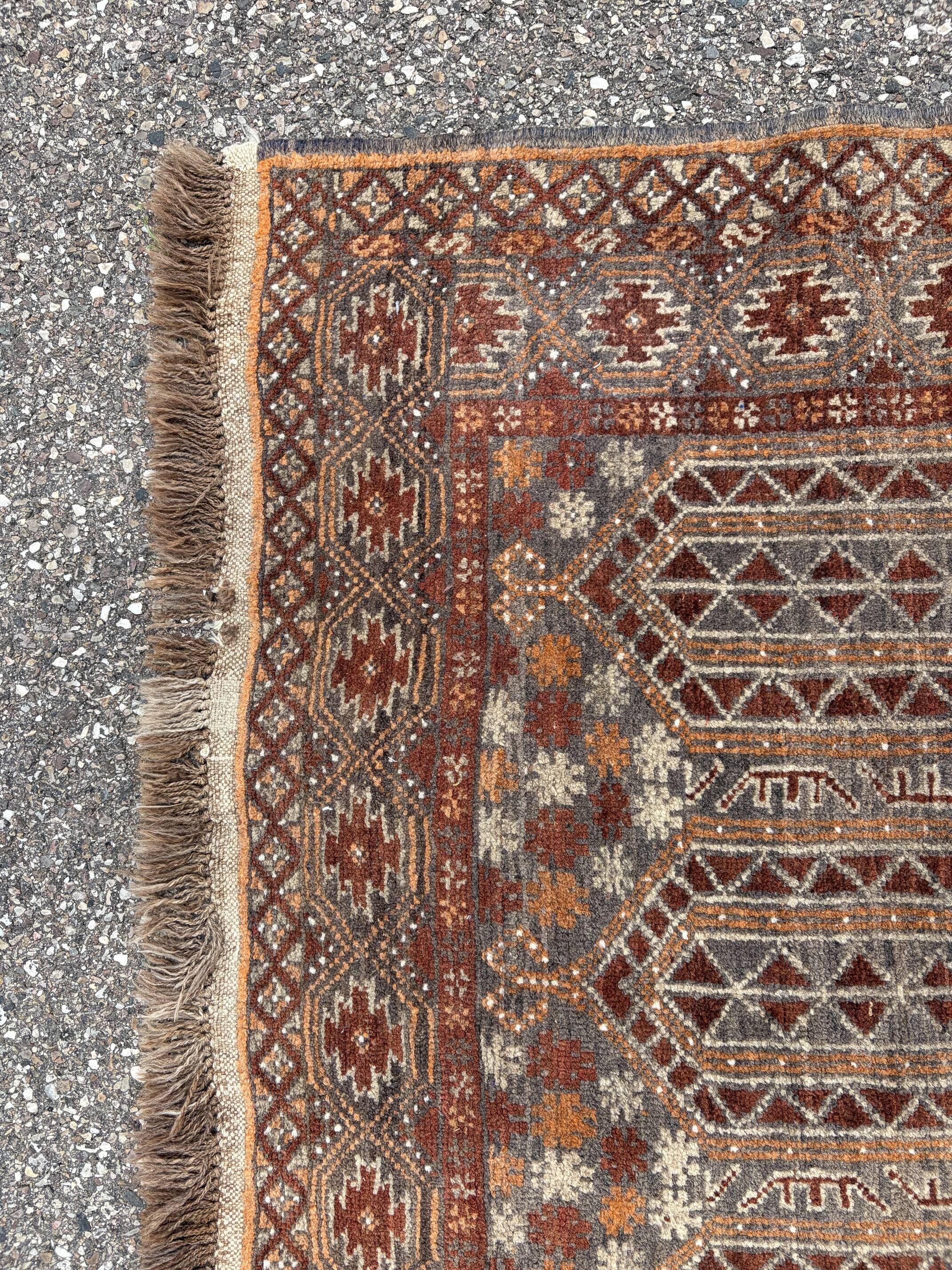 handwoven Turkmen carpet