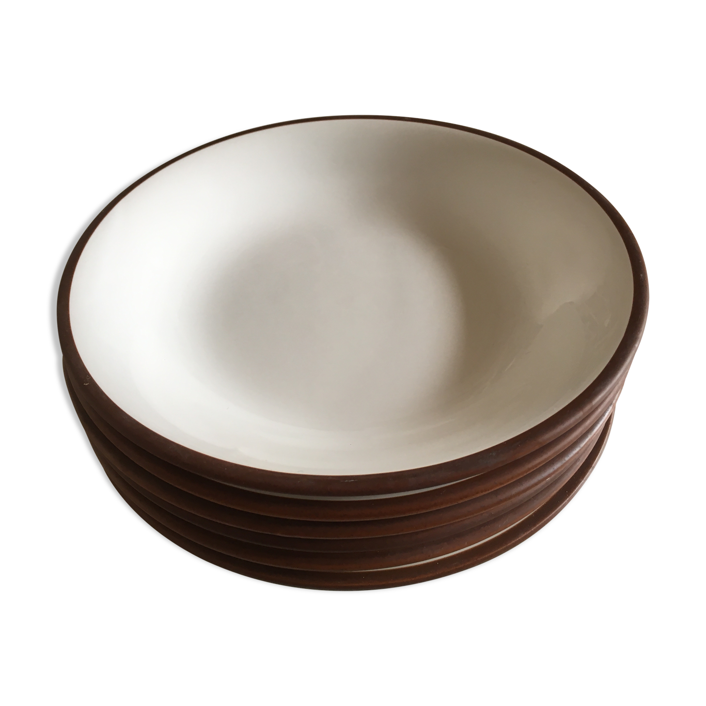 Set 6 plates enamelled earth cap Siena from KMK 1965