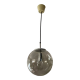 Space Age globe pendant lamp in smoked glass from the 70s