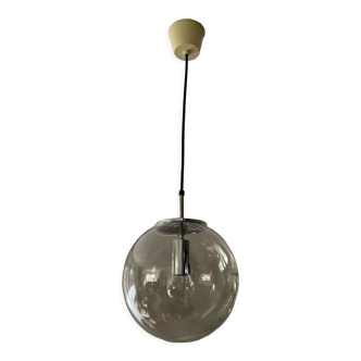 Space Age globe pendant lamp in smoked glass from the 70s