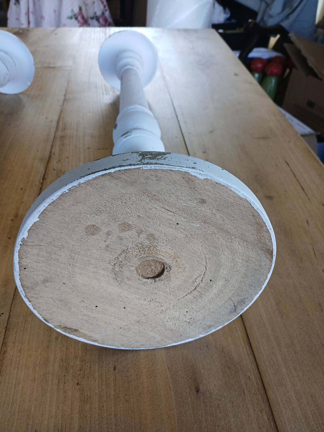 Pair of antique wooden candlesticks/candlesticks