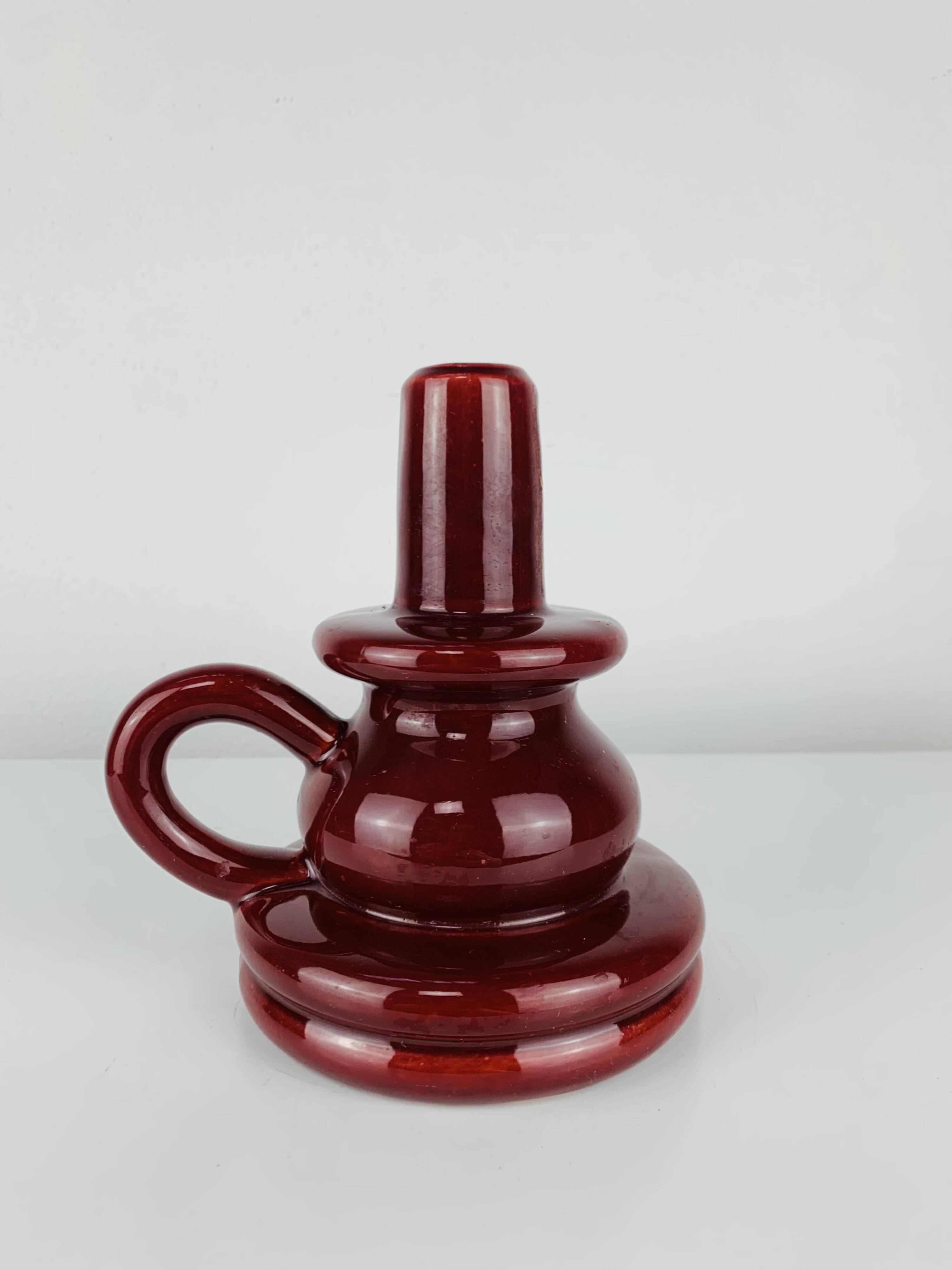 Vintage Saint Clément ceramic candlestick