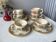 HB Henriot Quimper stoneware cups, hand-painted floral decoration