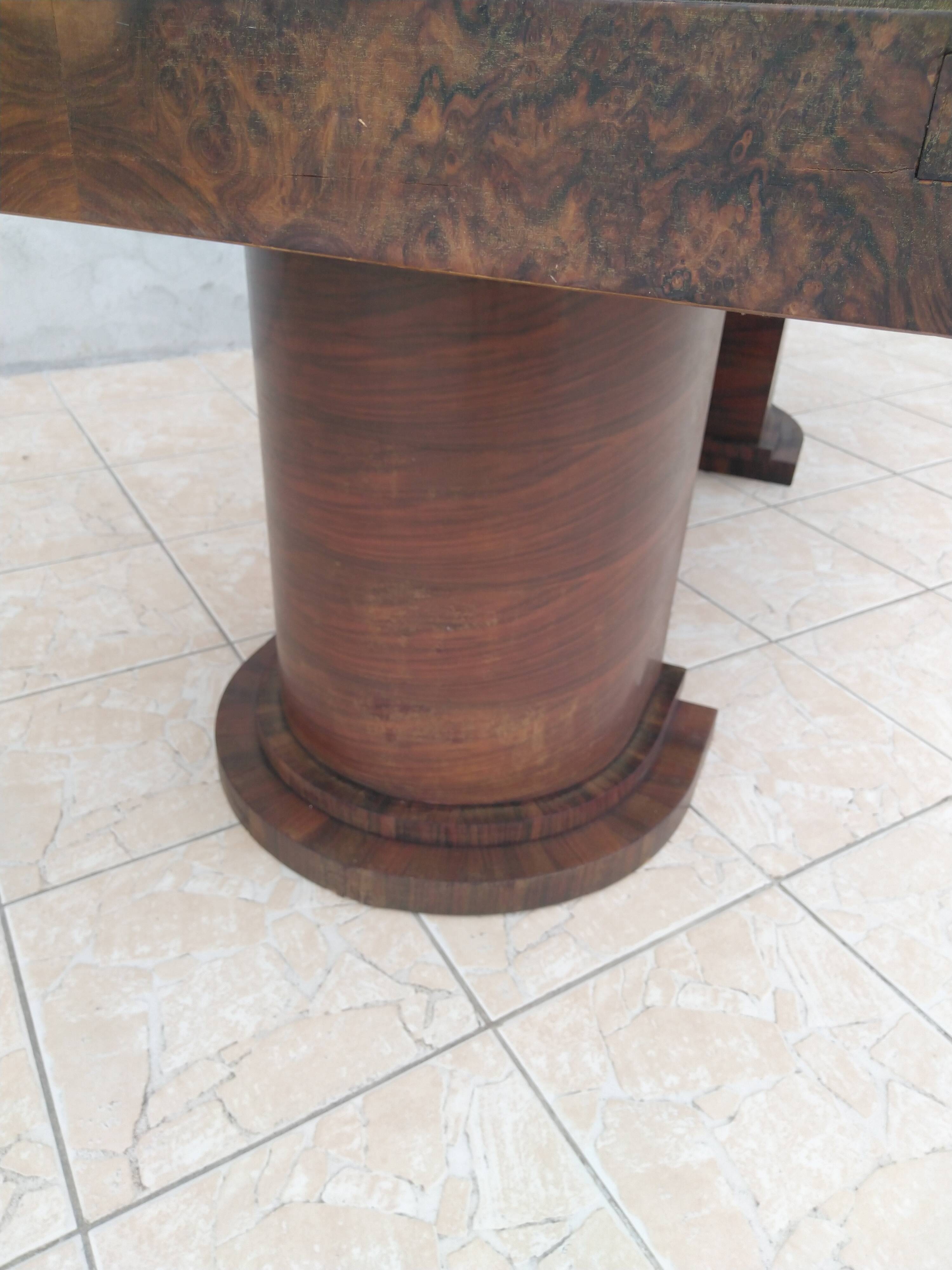 Art deco period table in walnut bramble