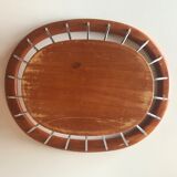 Fruit basket in wood and chrome