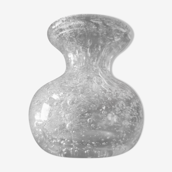 Biot-style soliflore vase in bubbled glass