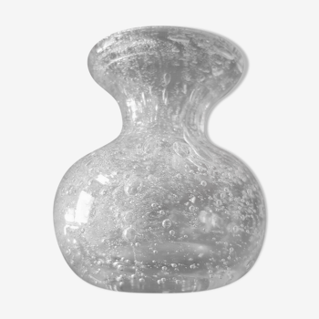 Vase soliflore style Biot en verre bullé