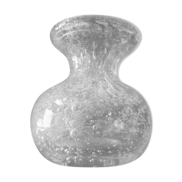 Biot-style soliflore vase in bubbled glass