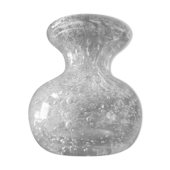 Biot-style soliflore vase in bubbled glass