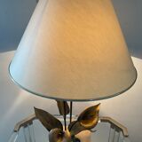 Vintage lamp in travertine and bronze 70s