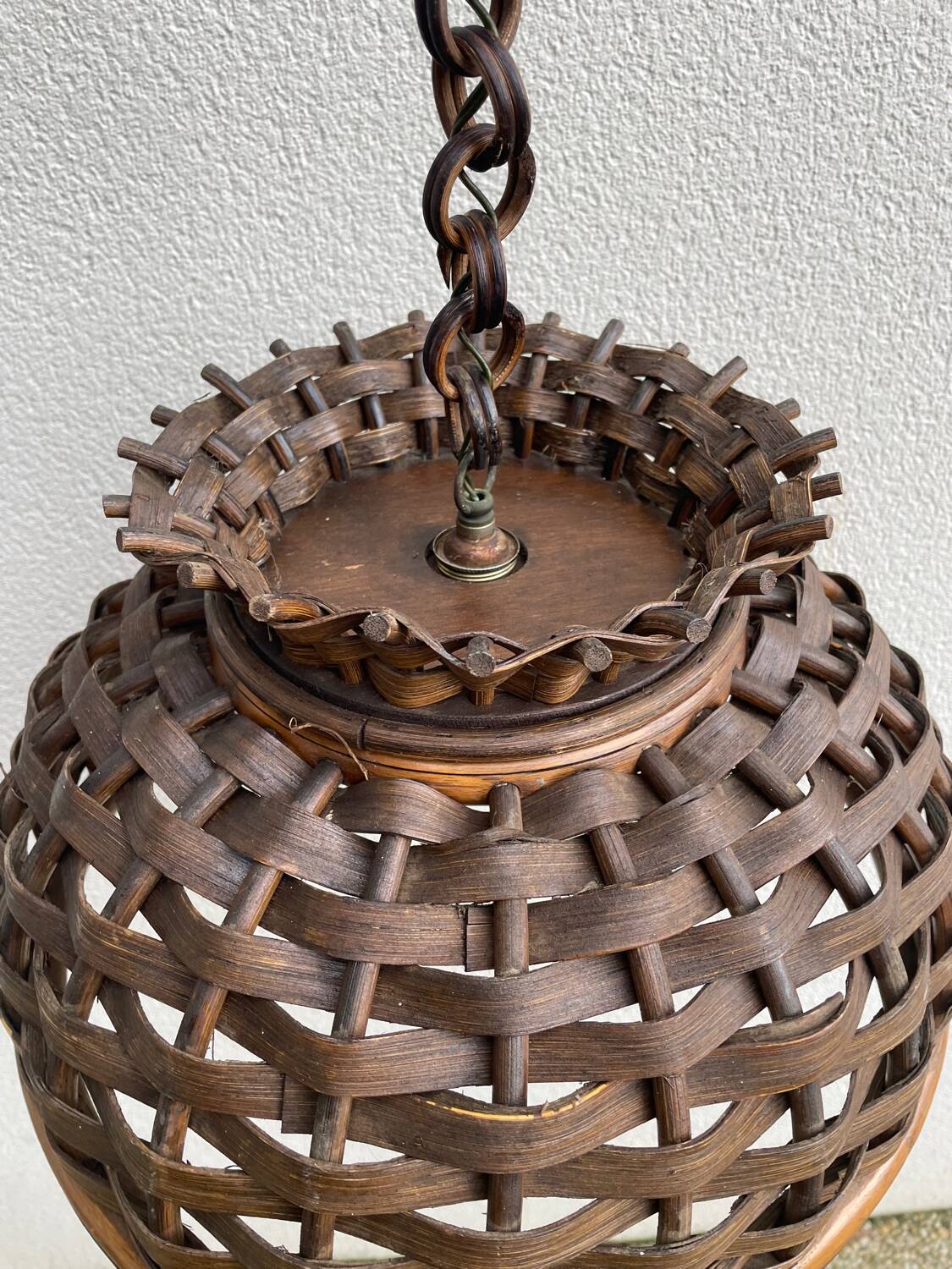 Vintage rattan ceiling light