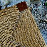 Natural roped wood tabouret