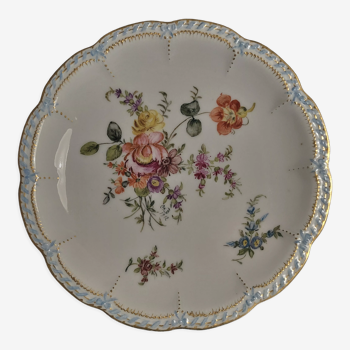 Assiette porcelaine de Limoges Haviland France fin XIXème décor peint main