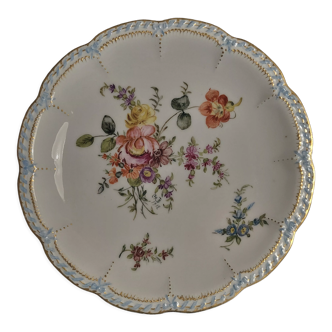 Assiette porcelaine de Limoges Haviland France fin XIXème décor peint main