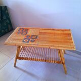 Rattan table, Audout Minet / Capron 1950