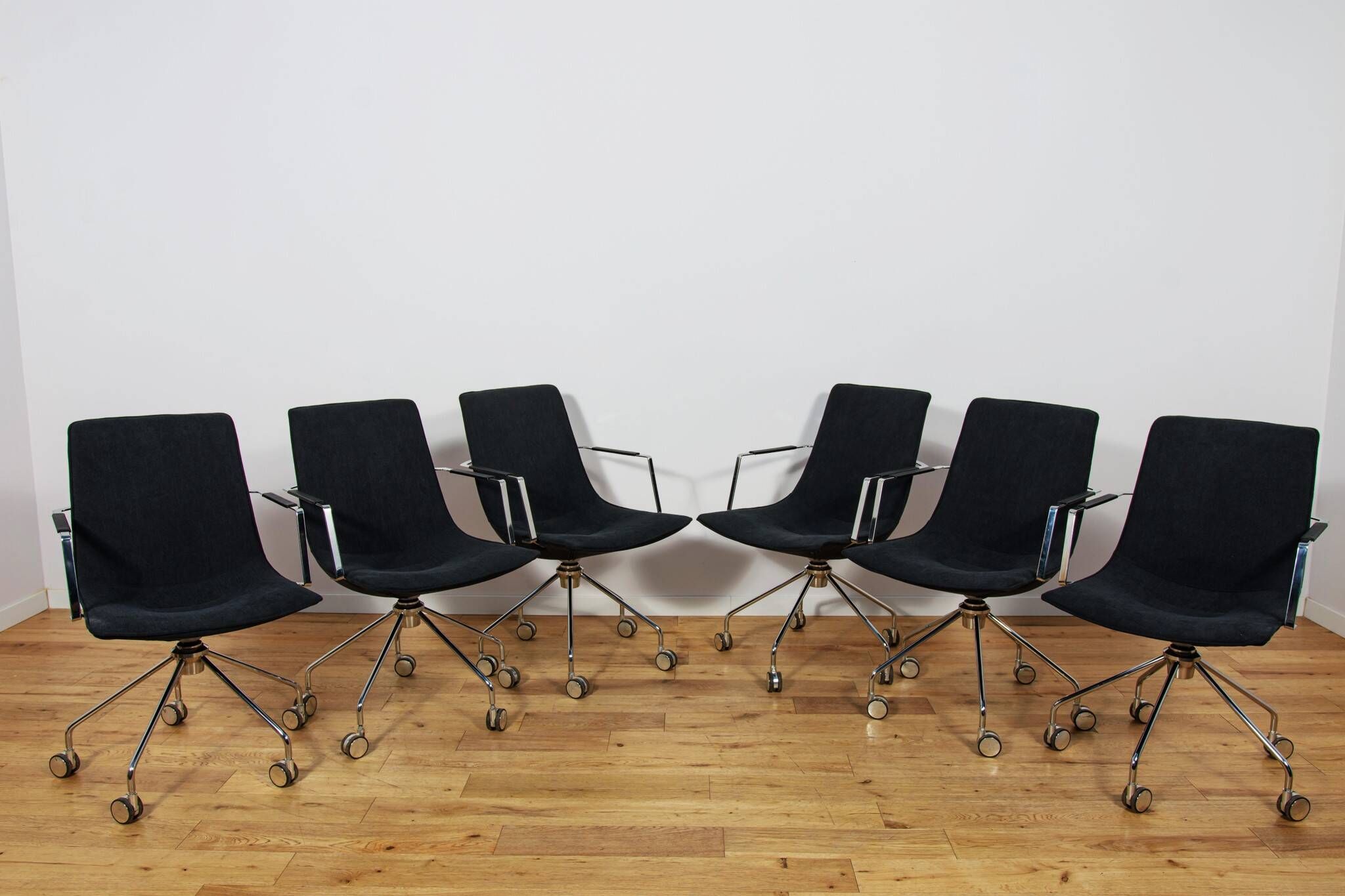Mid-Century Conference Chairs "Comet" by Gunilla Allard for Lammhults, Sweden, 1990s, Set of 6