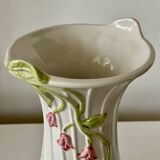 Twisted Ceramic Vase – Vintage Floral Barbotine – Made in Italy – 24