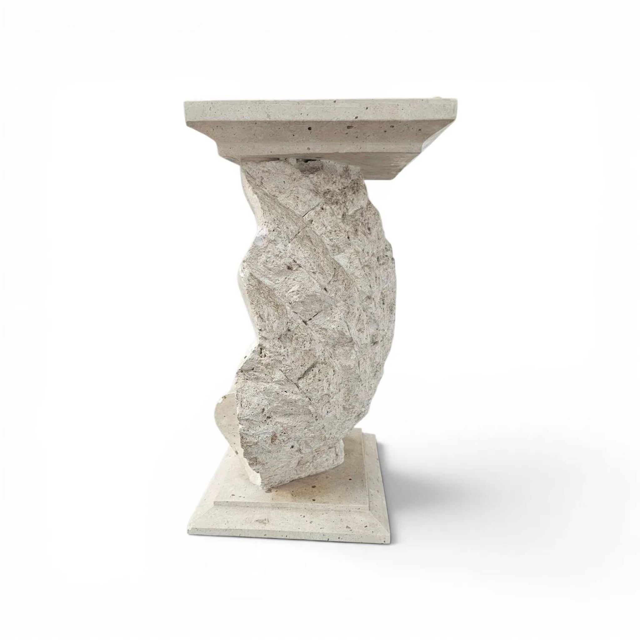 Console ou base de table en forme de coquillage Magnussen Ponte avec plateau en verre d'origine.