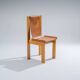 Elm and leather chair, Luigi Gorgoni, 1970s