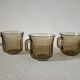 3 smoked glass cups