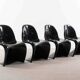 Set of 4 Panton Chairs in black, Verner Panton for Herman Miller 1971