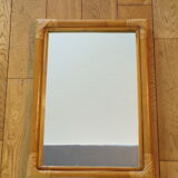 Vintage rectangular rattan mirror 53x38cm