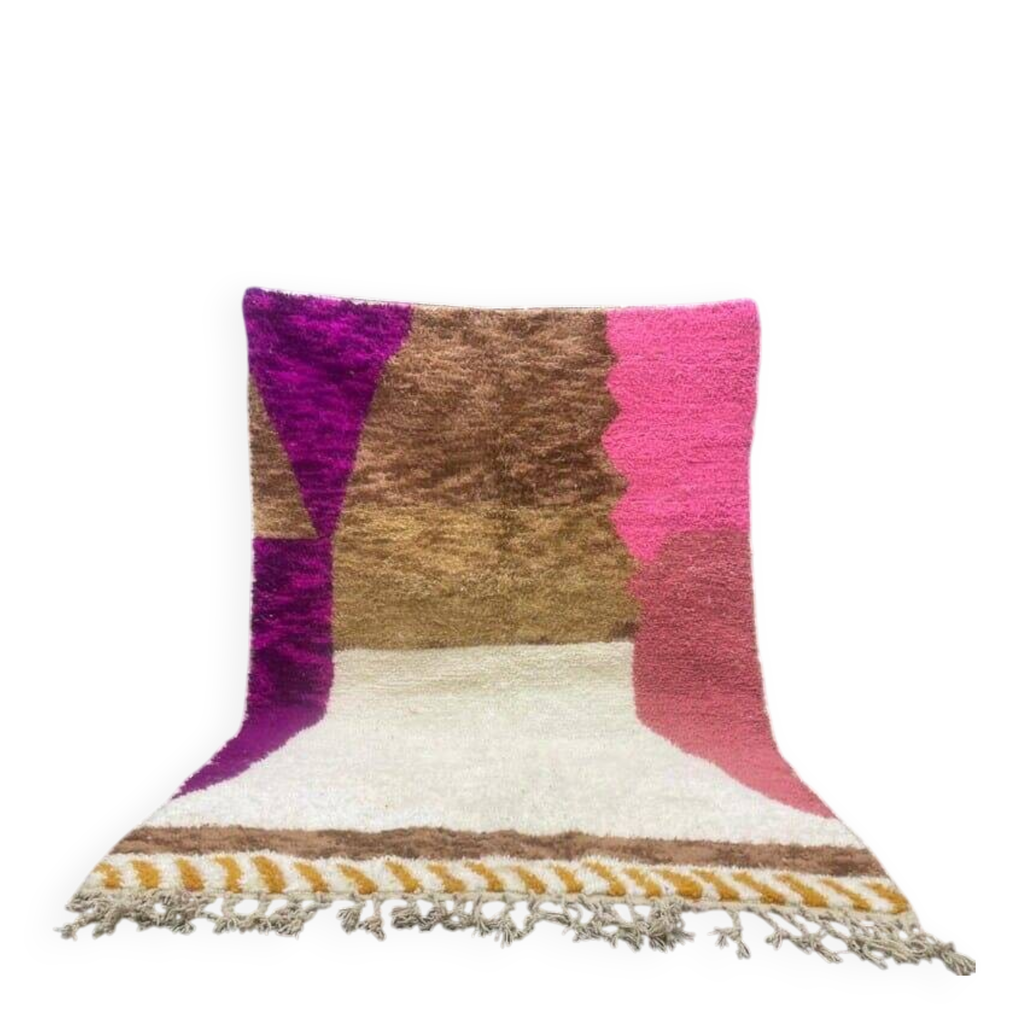 Tapis en laine pure naturelle à motifs colorés taille 150 x 250 cm