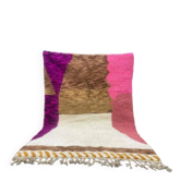 Natural pure wool rug with colourful patterns, size 150 x 250 cm.