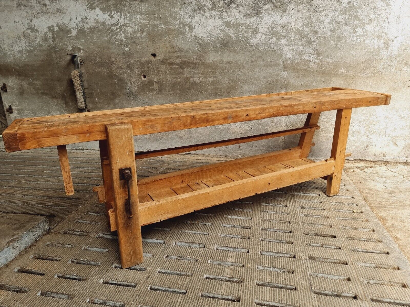 Old workbench XXL side table counter